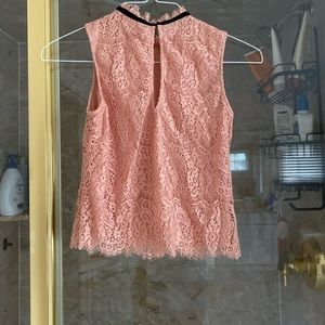 H&M Tops - H&M Pink Lace Blouse with Velvet Trim Sz 4 H&M Tops - H&M Pink Lace Blouse with Velvet Trim Sz 4